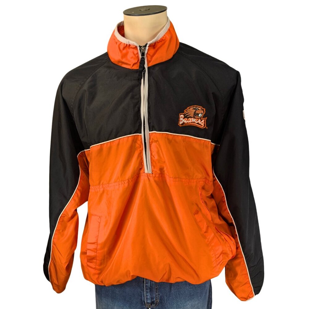 Oregon State Beavers Men's Large Puma Black Orange 1/4 Zip Pullover Windbreaker